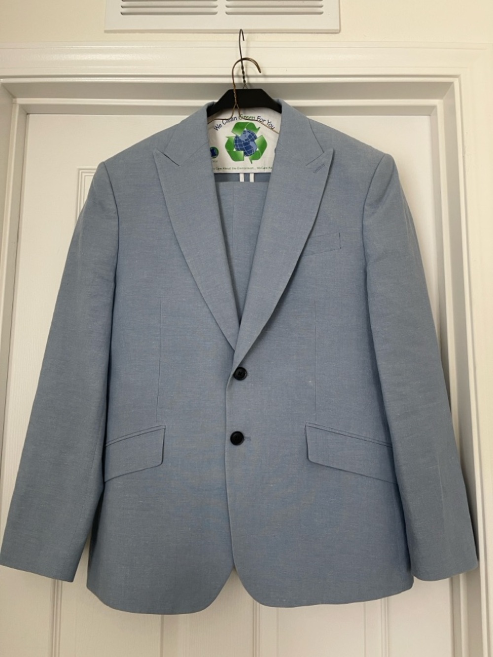 Express Light Blue Men’s suit: extra slimTwo-Button Blazer and extra slim pants